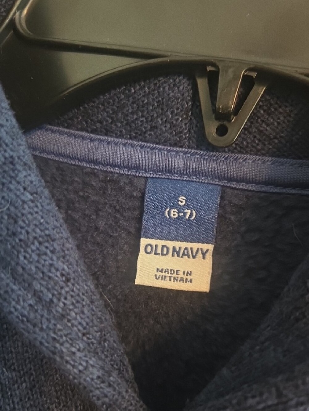 Old Navy Men's Navy Shawl-Collar Pullover Sweater with Button Sz 6/7 - Picture 2 of 3